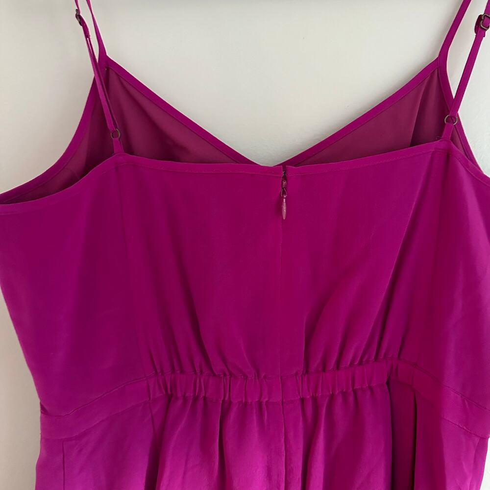 Madewell Silk Mini Dress Womens 6 Magenta Pink EUC Spaghetti Strap‎ Pocket - Picture 5 of 7